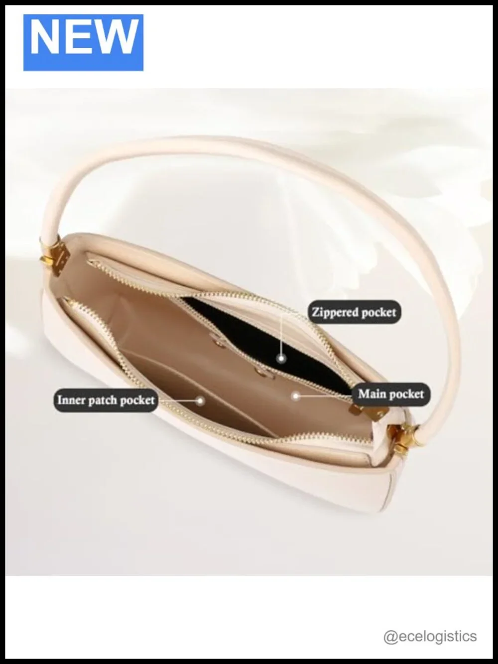 Genuine Leather Shoulder Bag for Women, Spacious Interior, Durable Zipper, Top